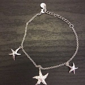 Stainless Steel Rhinestone Starfish Ankle Bracelet
